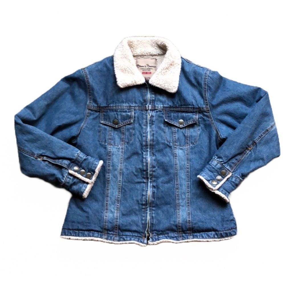 STEVE & BARRY’S SHERPA LINED DENIM JACKET WOMENS SIZE XL